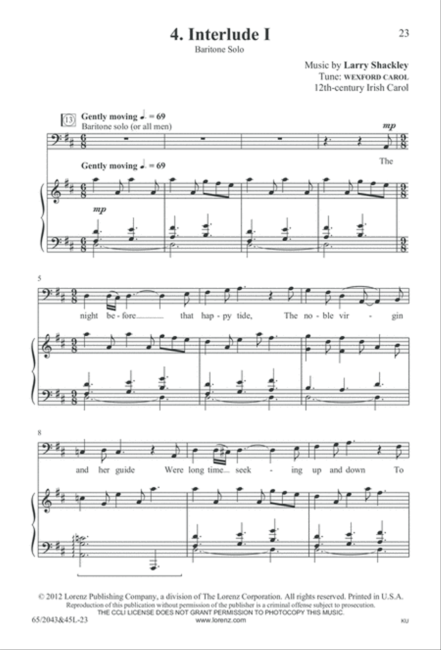 A Blest Messiah Born (Digital Download) 4-Part scores gallery preview page 23
