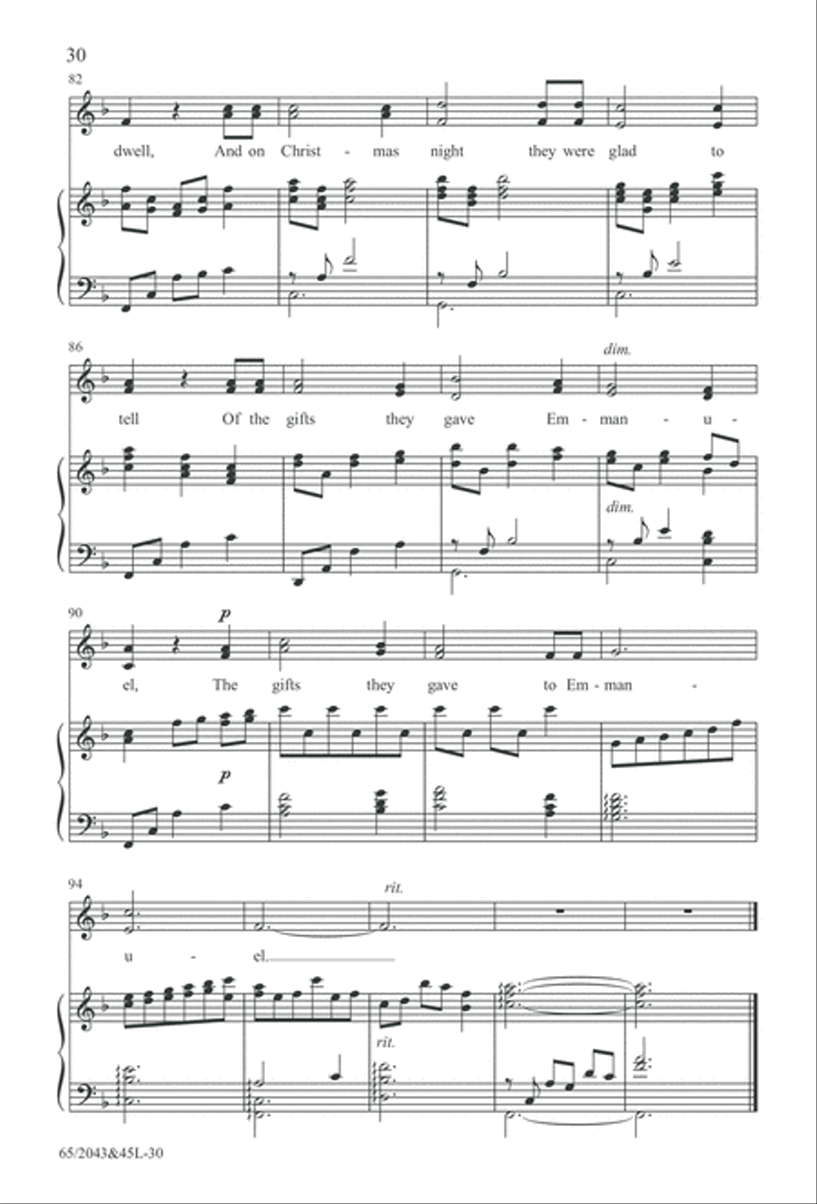 A Blest Messiah Born (Digital Download) 4-Part scores gallery preview page 30