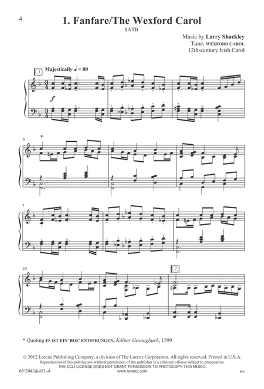 A Blest Messiah Born (Digital Download) 4-Part scores gallery preview page 4