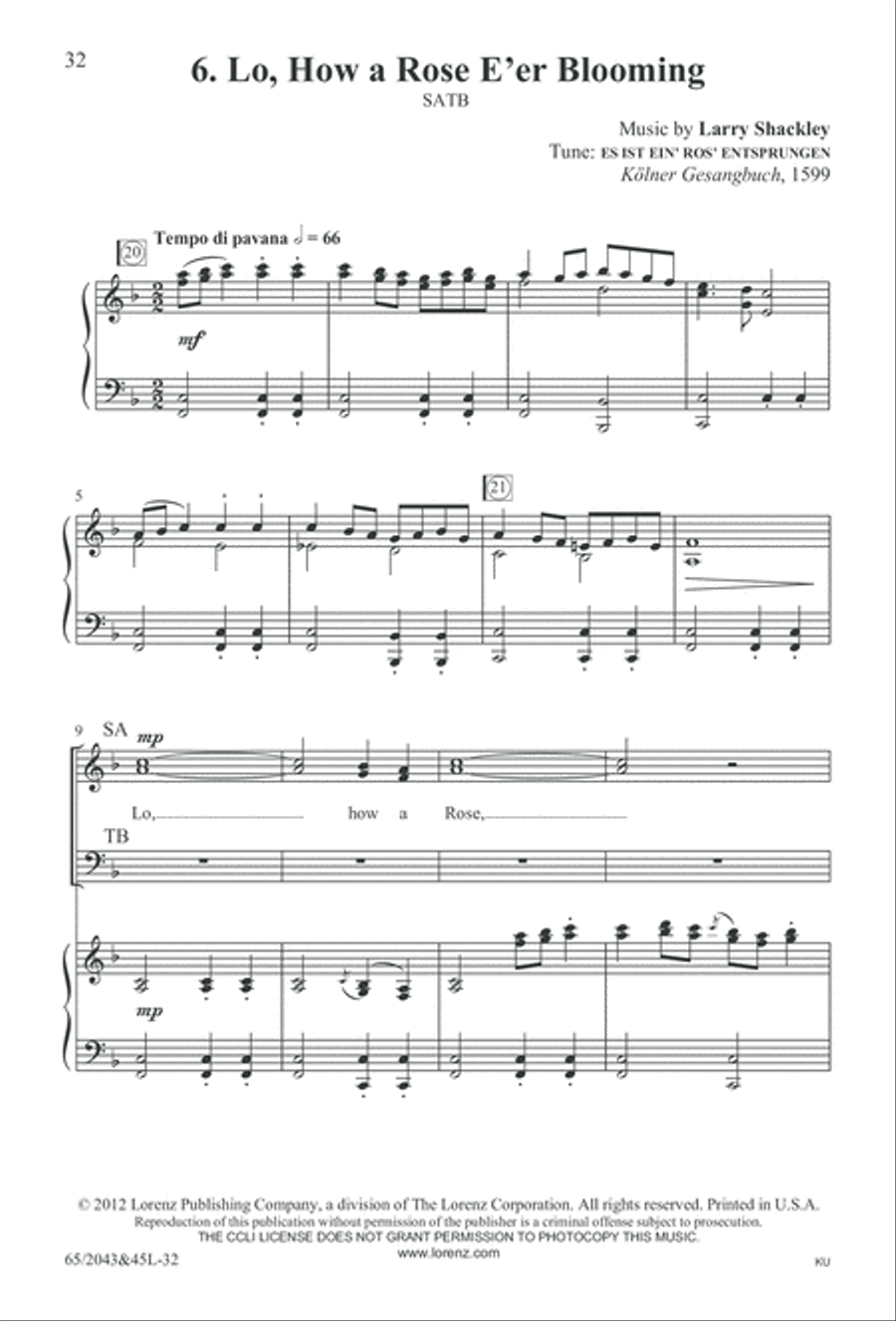 A Blest Messiah Born (Digital Download) 4-Part scores gallery preview page 32