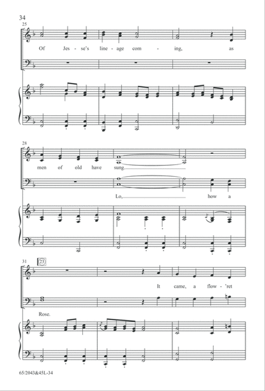 A Blest Messiah Born (Digital Download) 4-Part scores gallery preview page 34