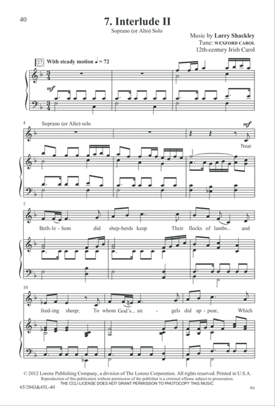 A Blest Messiah Born (Digital Download) 4-Part scores gallery preview page 40