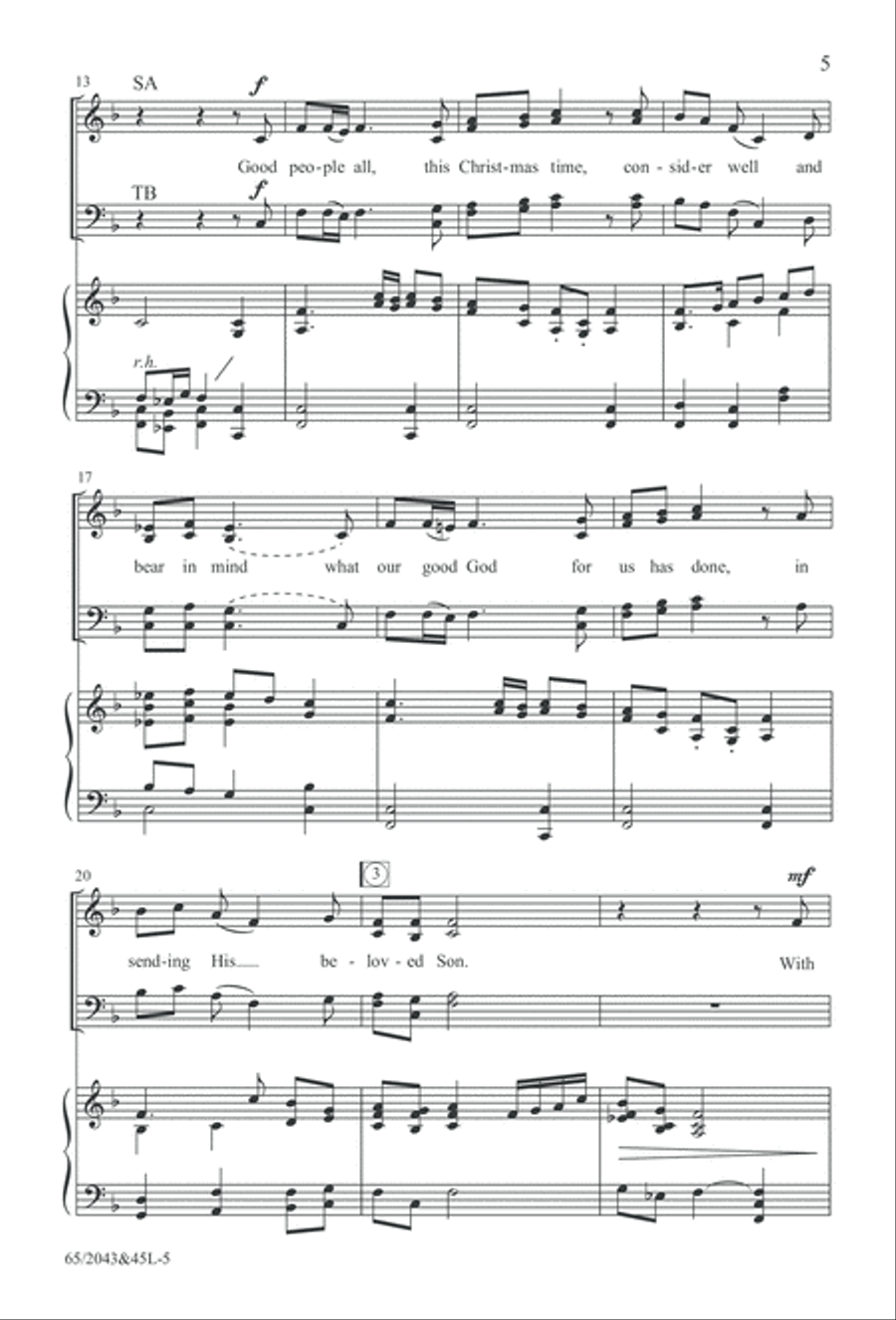 A Blest Messiah Born (Digital Download) 4-Part scores gallery preview page 5