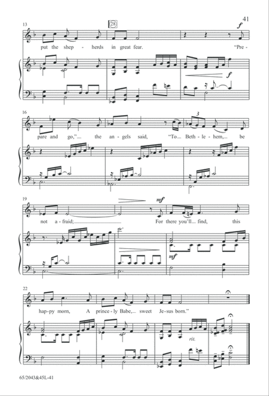 A Blest Messiah Born (Digital Download) 4-Part scores gallery preview page 41