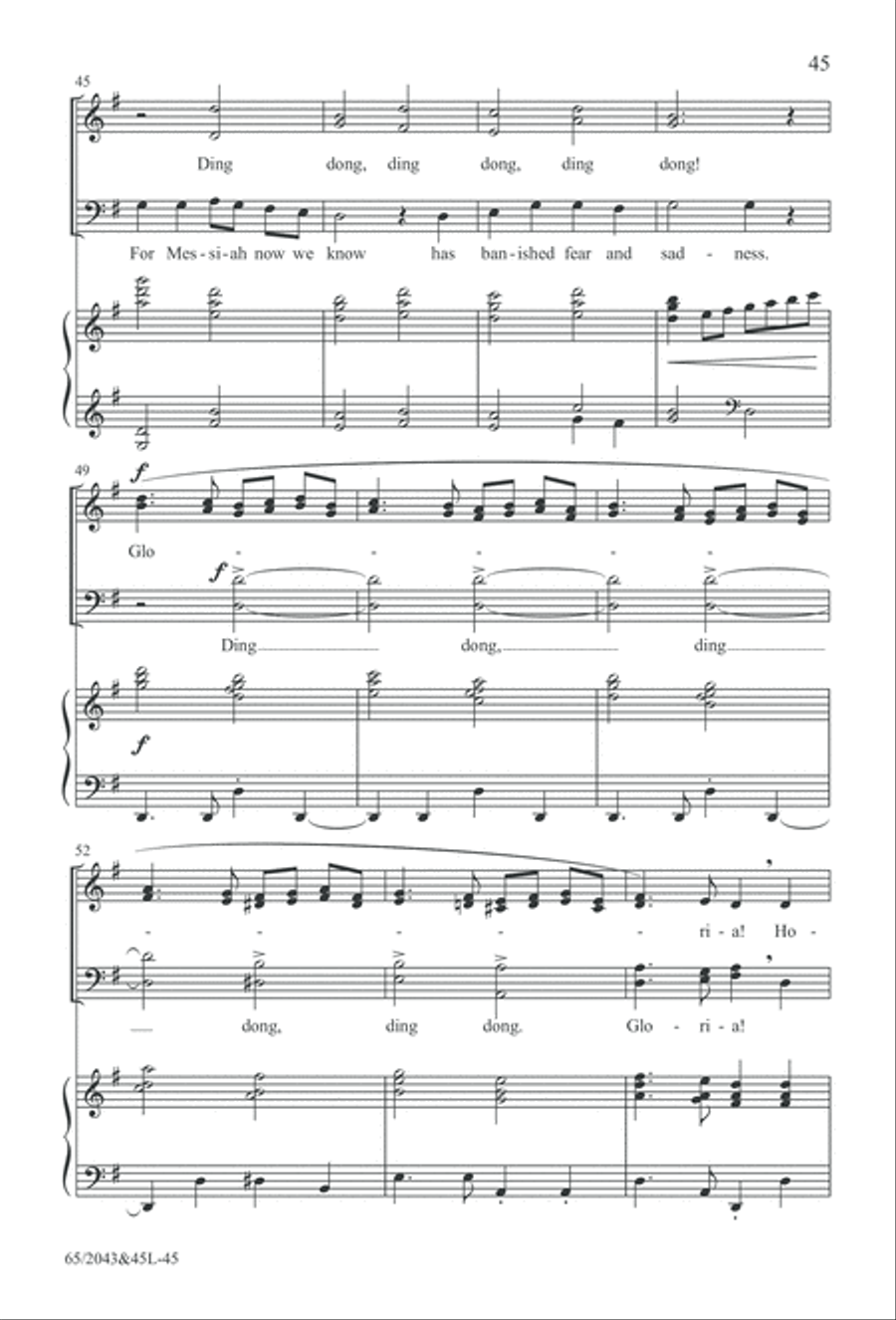 A Blest Messiah Born (Digital Download) 4-Part scores gallery preview page 45