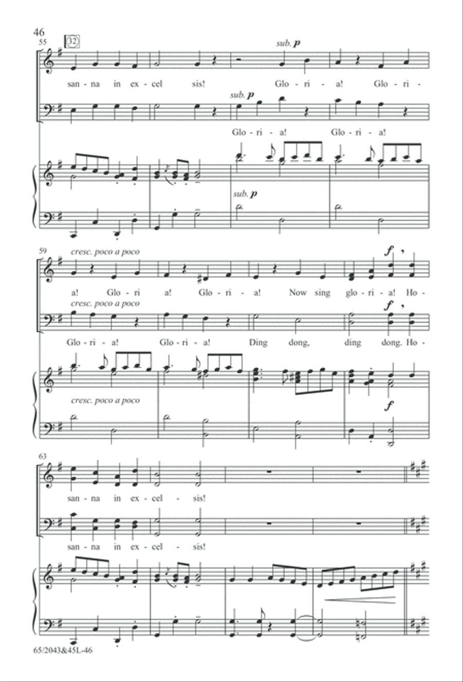A Blest Messiah Born (Digital Download) 4-Part scores gallery preview page 46