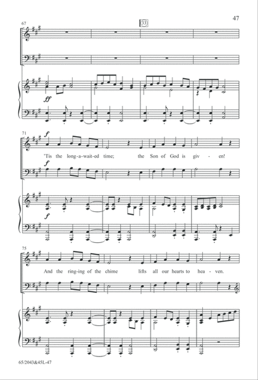 A Blest Messiah Born (Digital Download) 4-Part scores gallery preview page 47