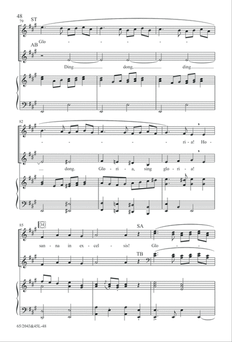 A Blest Messiah Born (Digital Download) 4-Part scores gallery preview page 48