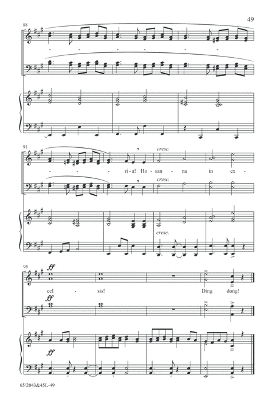 A Blest Messiah Born (Digital Download) 4-Part scores gallery preview page 49