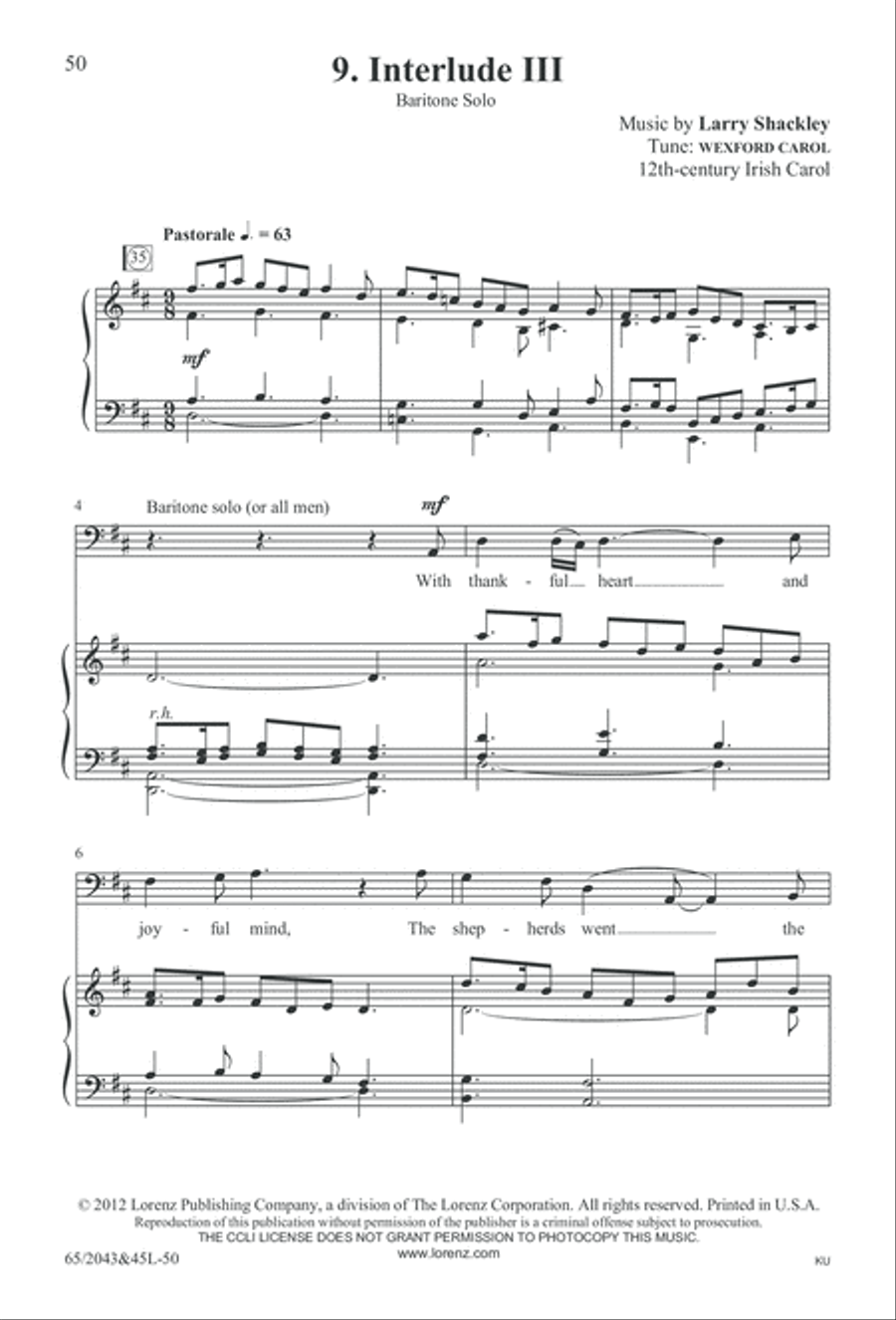 A Blest Messiah Born (Digital Download) 4-Part scores gallery preview page 50