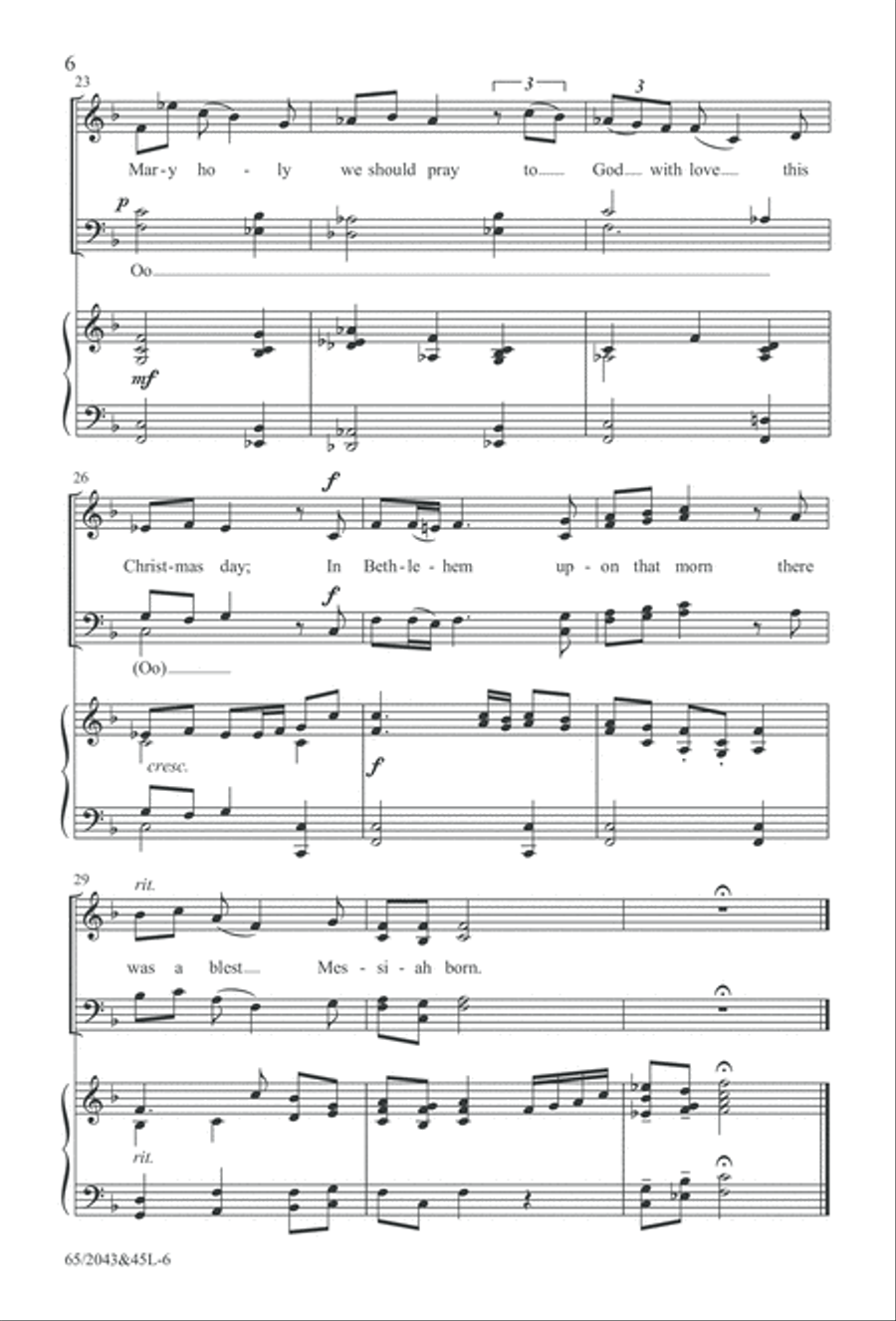 A Blest Messiah Born (Digital Download) 4-Part scores gallery preview page 6