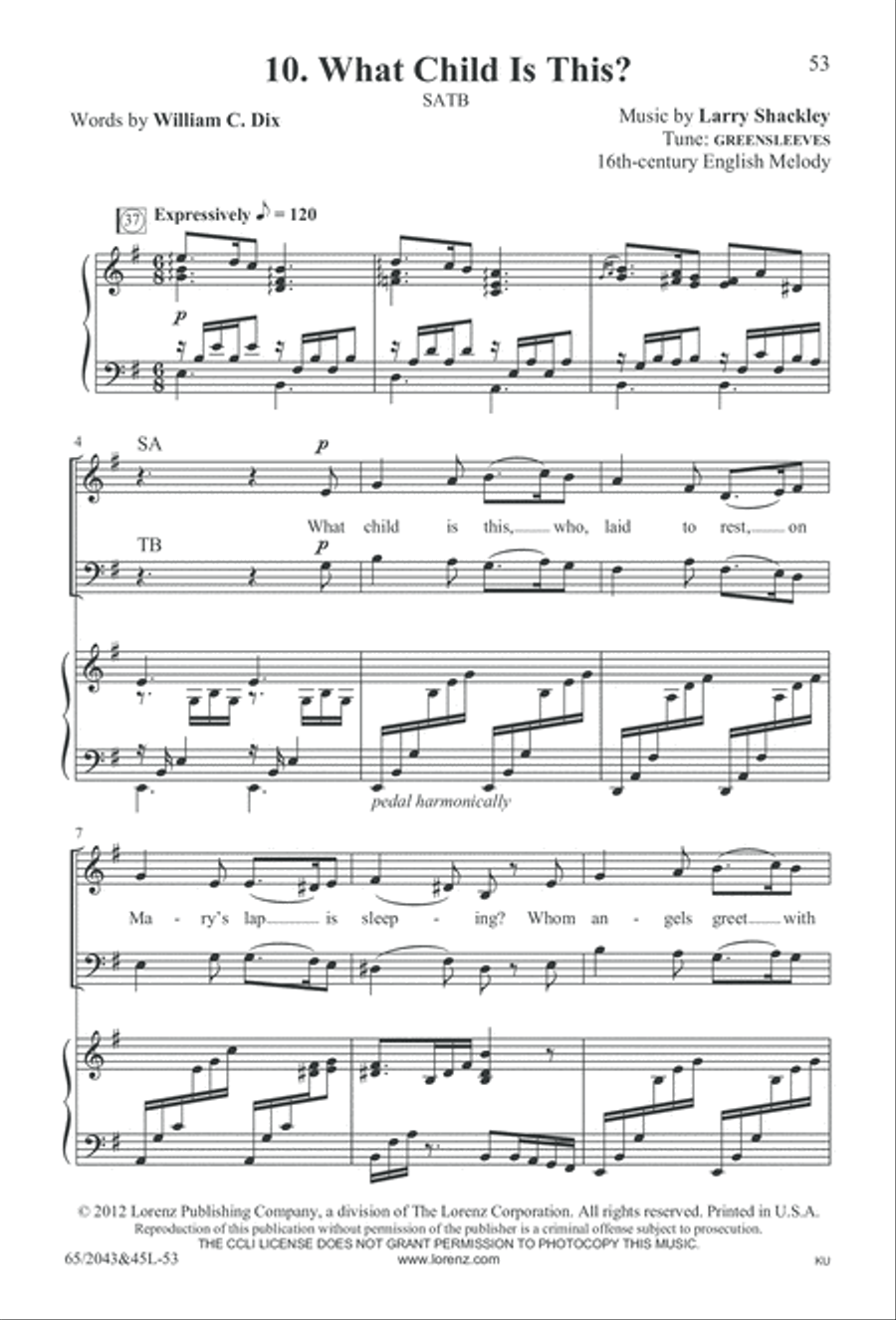 A Blest Messiah Born (Digital Download) 4-Part scores gallery preview page 53