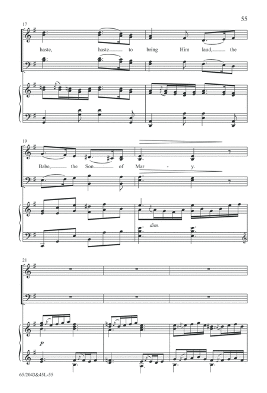 A Blest Messiah Born (Digital Download) 4-Part scores gallery preview page 55