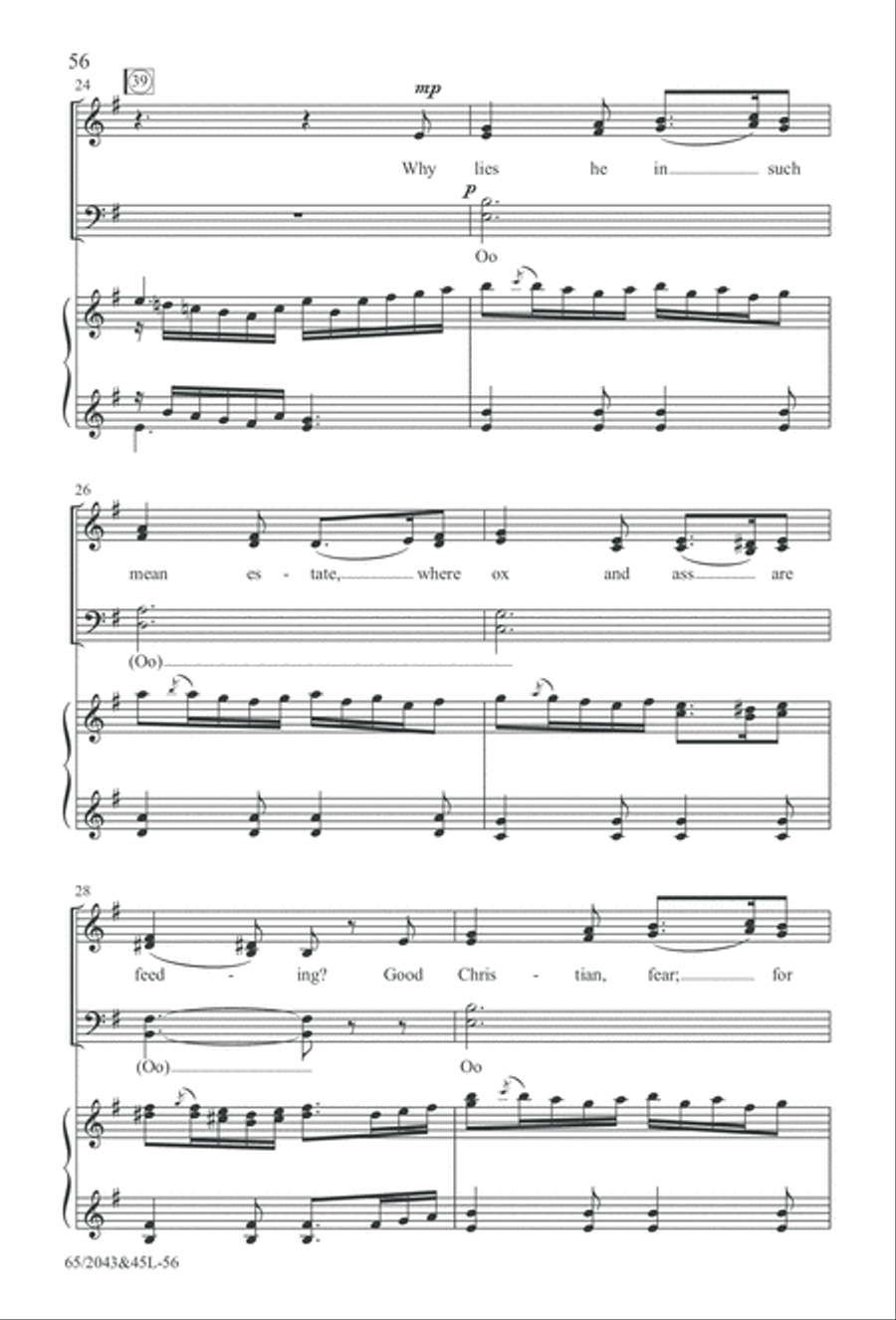 A Blest Messiah Born (Digital Download) 4-Part scores gallery preview page 56