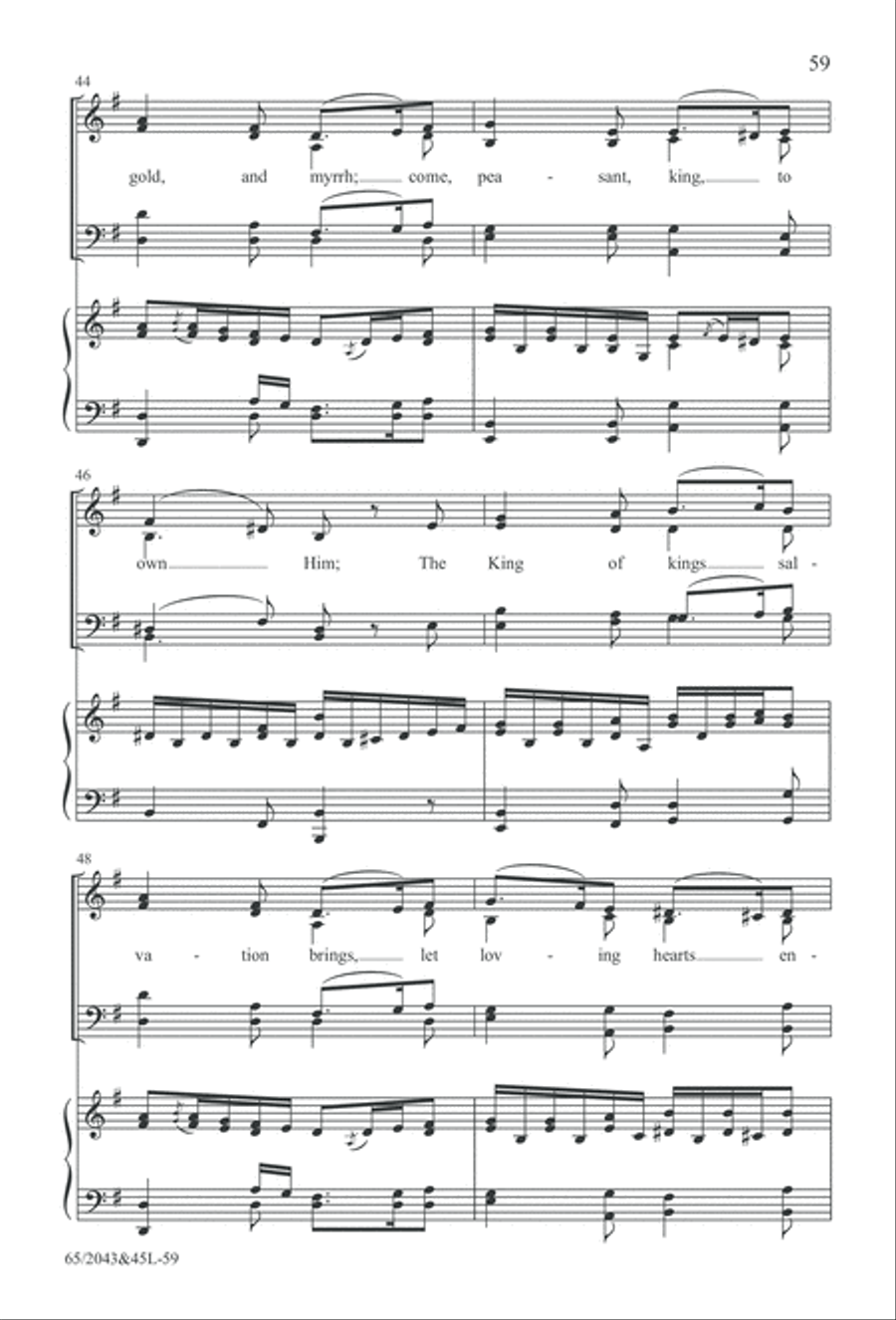 A Blest Messiah Born (Digital Download) 4-Part scores gallery preview page 59