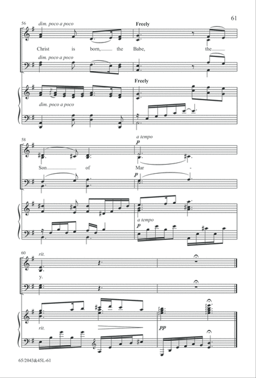 A Blest Messiah Born (Digital Download) 4-Part scores gallery preview page 61
