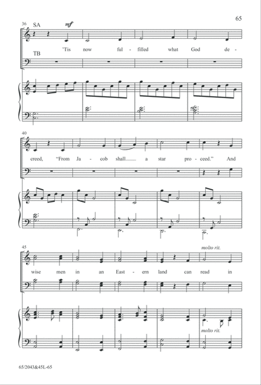 A Blest Messiah Born (Digital Download) 4-Part scores gallery preview page 65