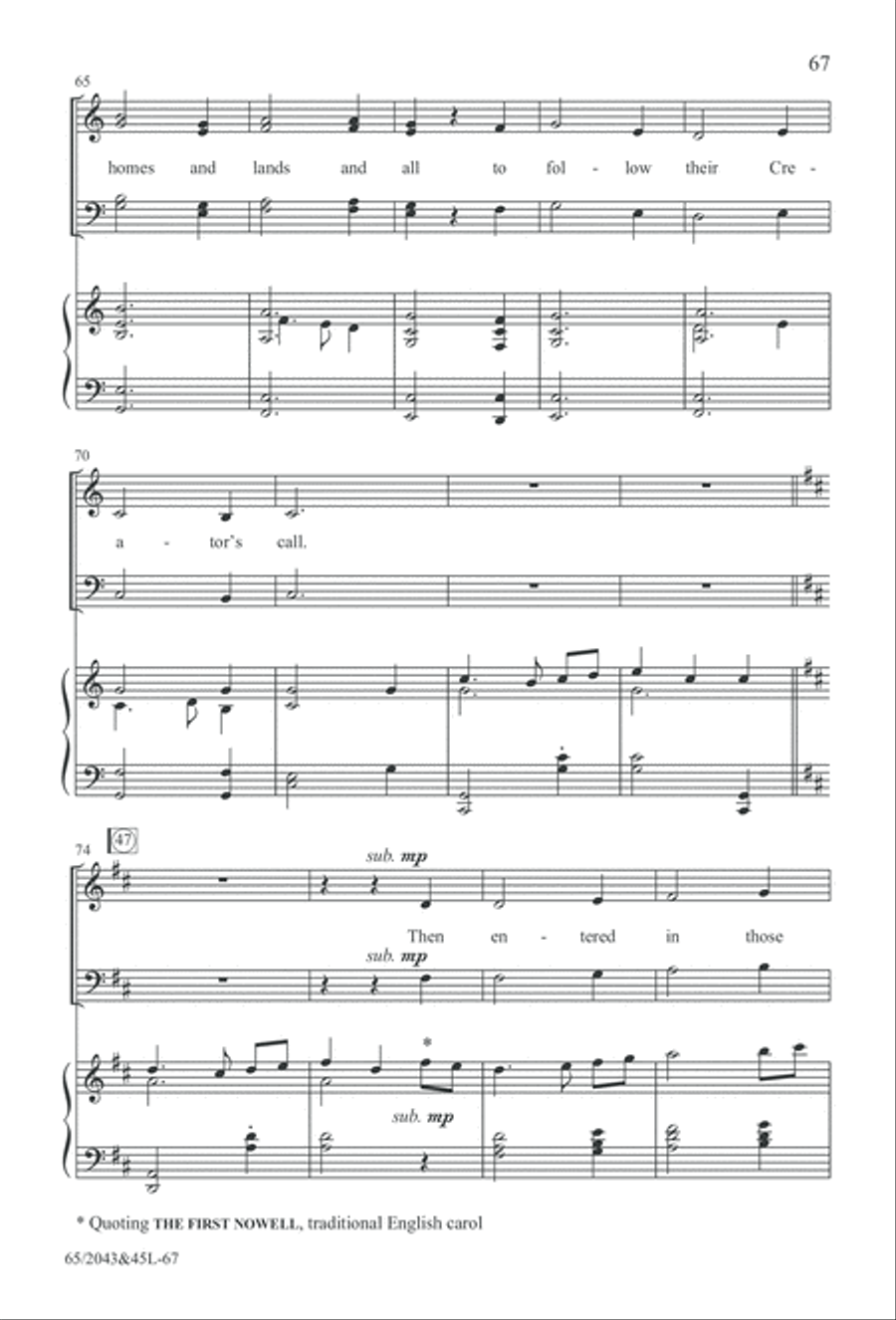 A Blest Messiah Born (Digital Download) 4-Part scores gallery preview page 67