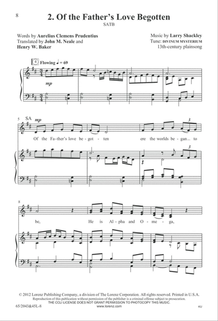 A Blest Messiah Born (Digital Download) 4-Part scores gallery preview page 8