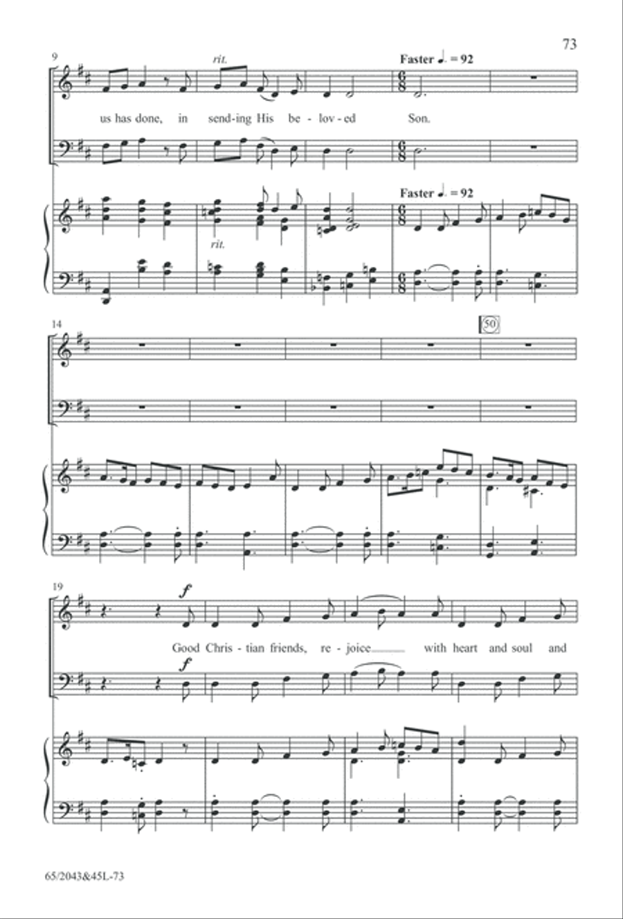 A Blest Messiah Born (Digital Download) 4-Part scores gallery preview page 73
