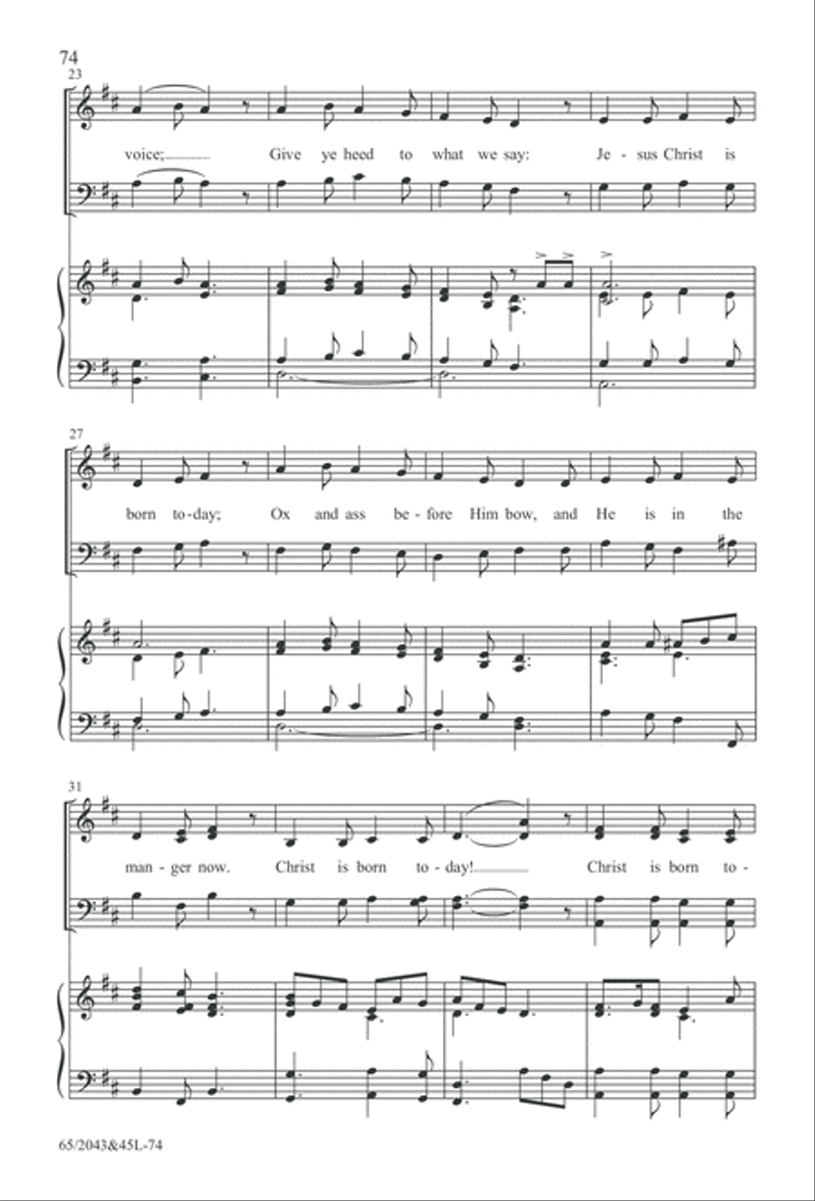 A Blest Messiah Born (Digital Download) 4-Part scores gallery preview page 74