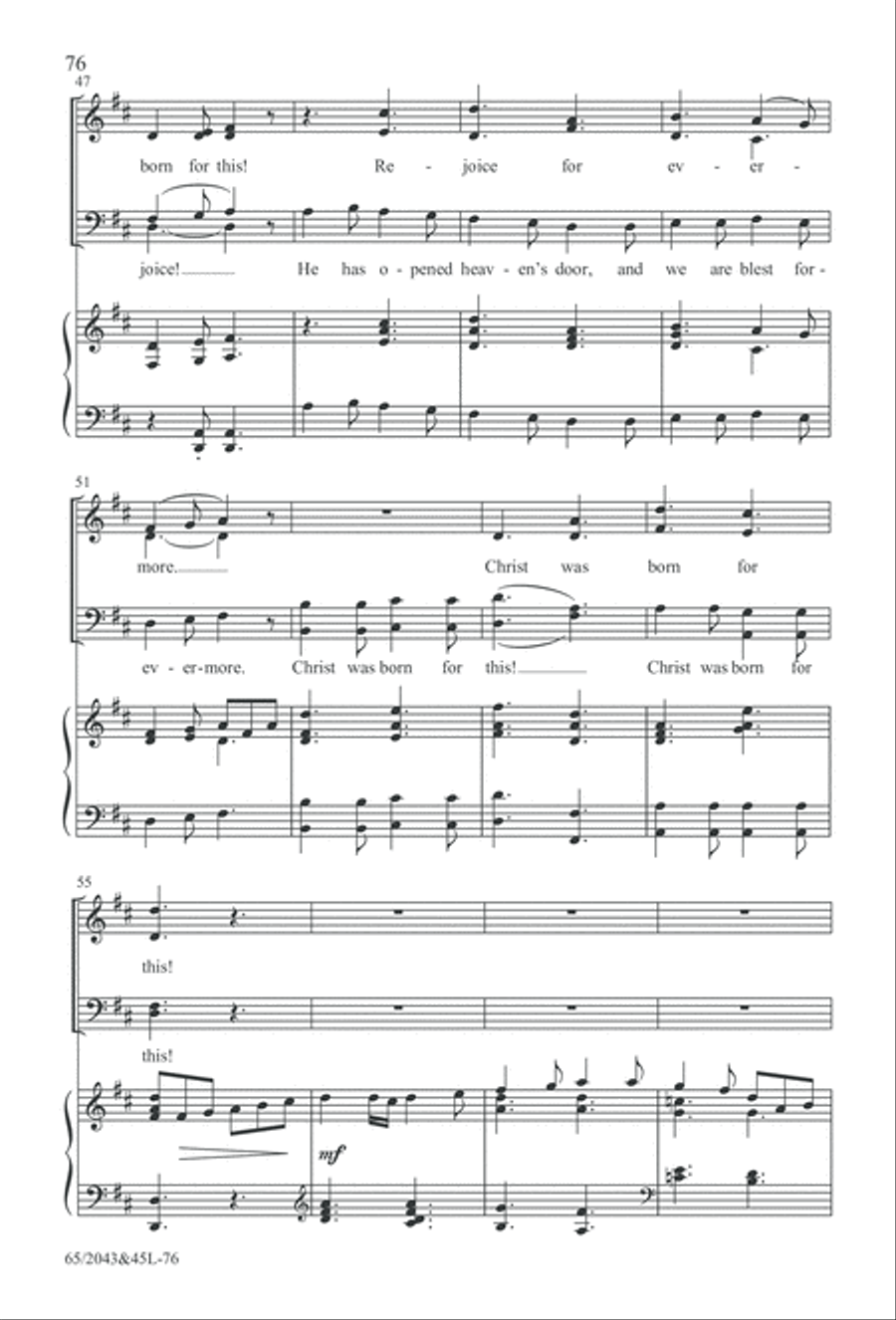 A Blest Messiah Born (Digital Download) 4-Part scores gallery preview page 76