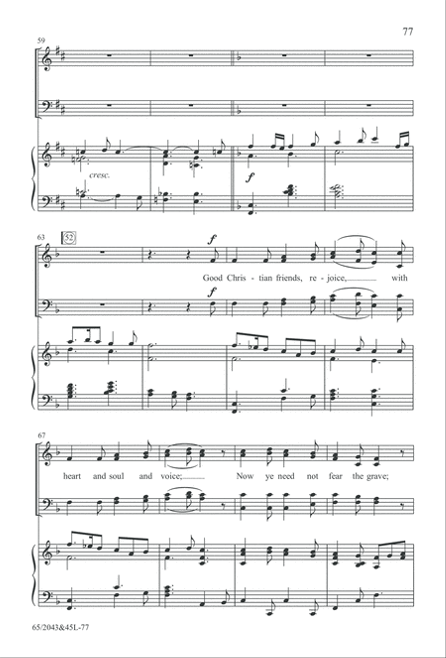 A Blest Messiah Born (Digital Download) 4-Part scores gallery preview page 77