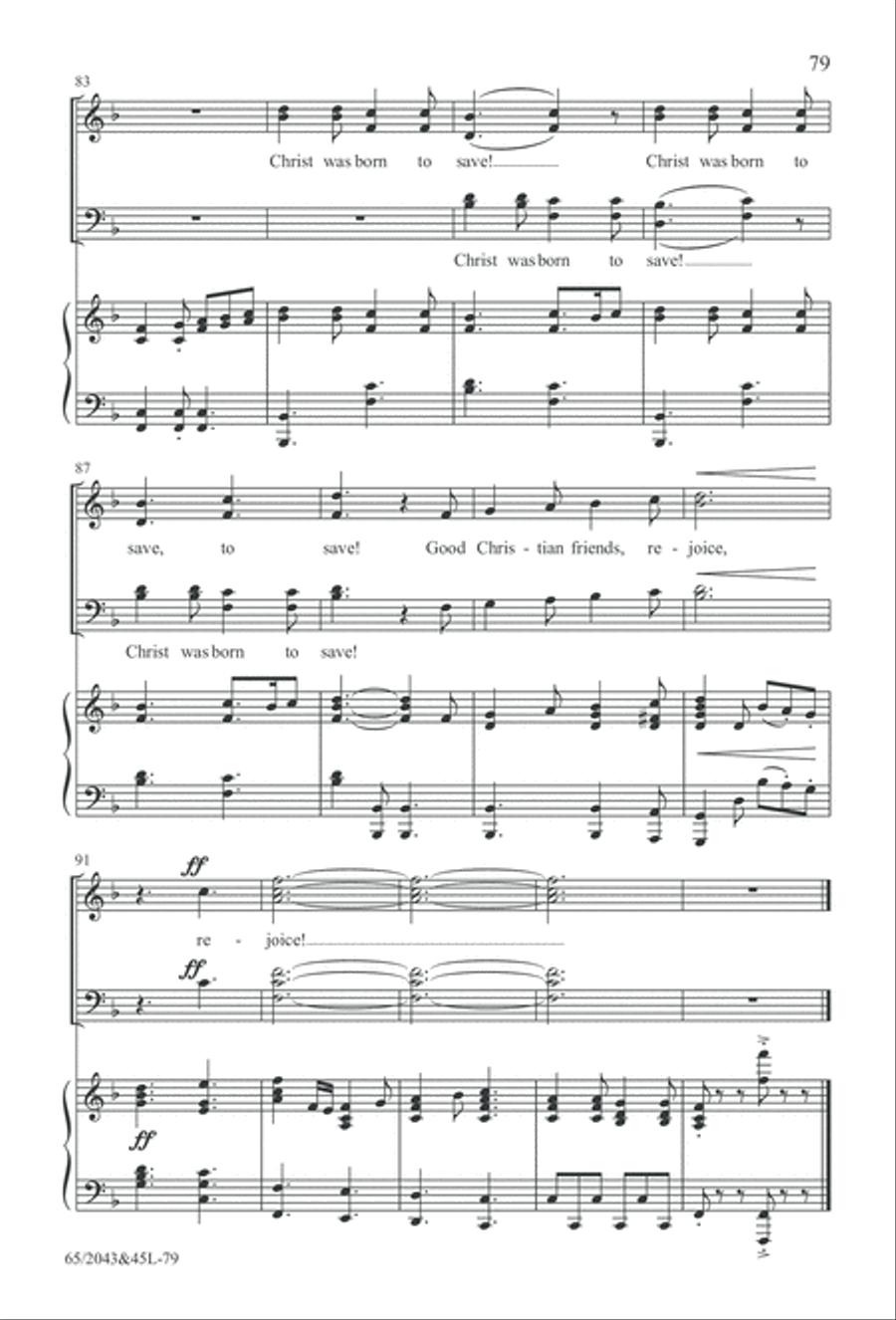 A Blest Messiah Born (Digital Download) 4-Part scores gallery preview page 79