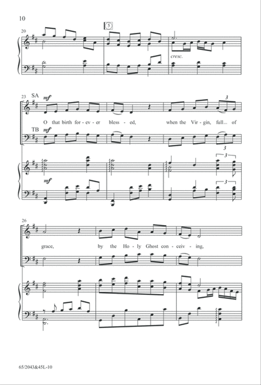 A Blest Messiah Born (Digital Download) 4-Part scores gallery preview page 10