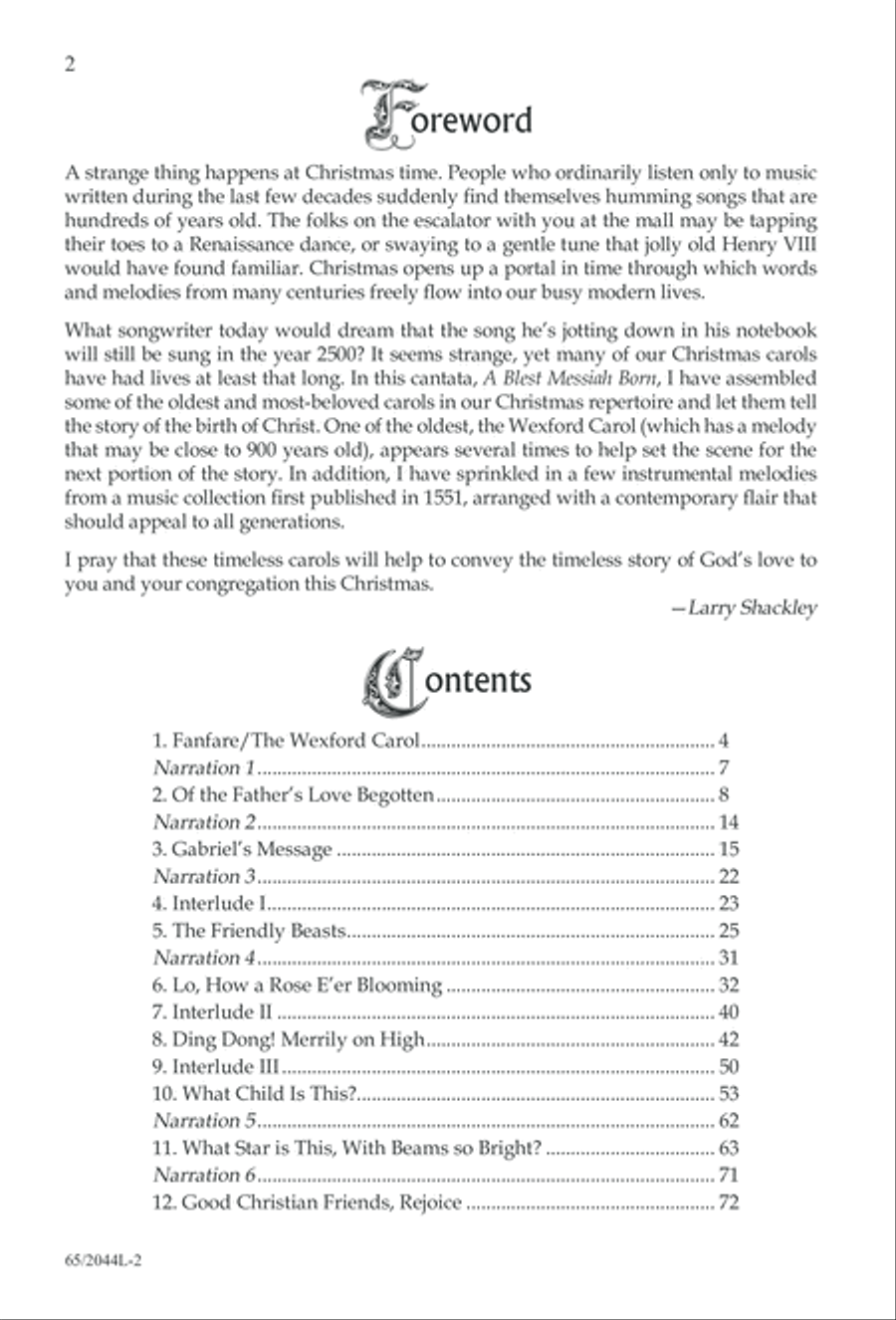 A Blest Messiah Born (Digital Download) 3-Part scores gallery preview page 2