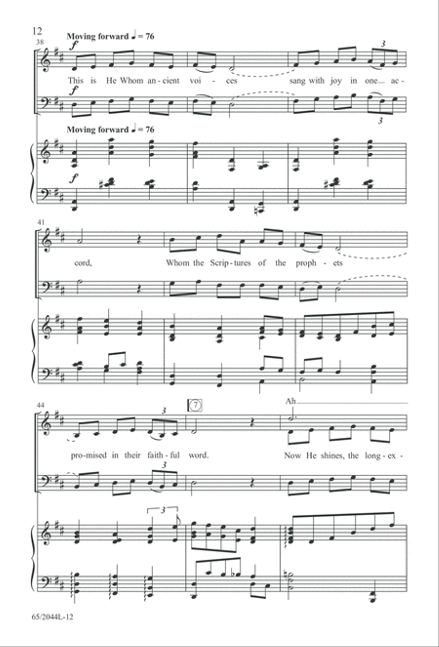 A Blest Messiah Born (Digital Download) 3-Part scores gallery preview page 12