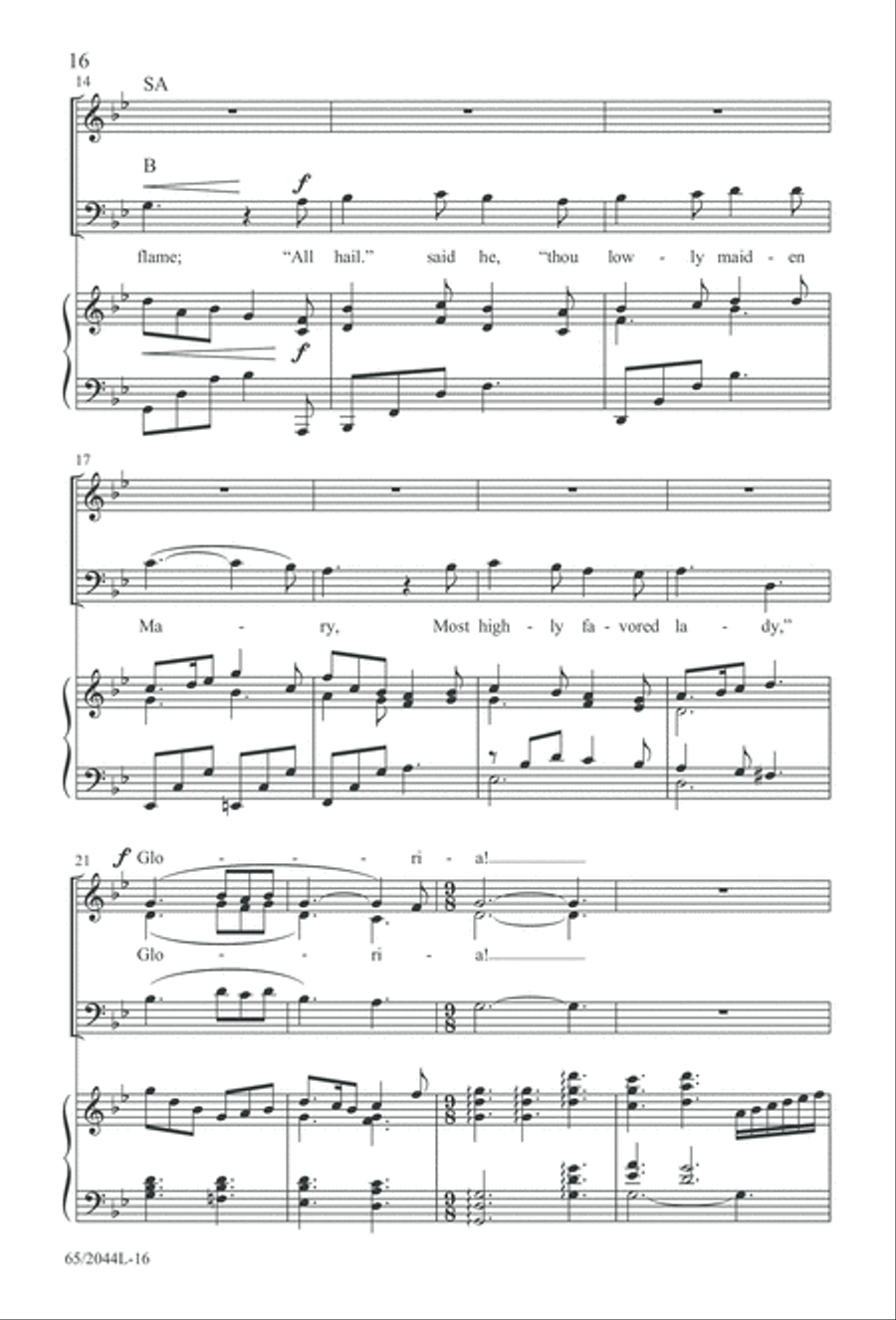 A Blest Messiah Born (Digital Download) 3-Part scores gallery preview page 16