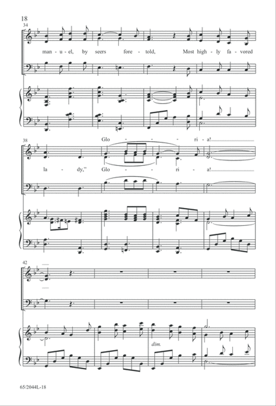 A Blest Messiah Born (Digital Download) 3-Part scores gallery preview page 18