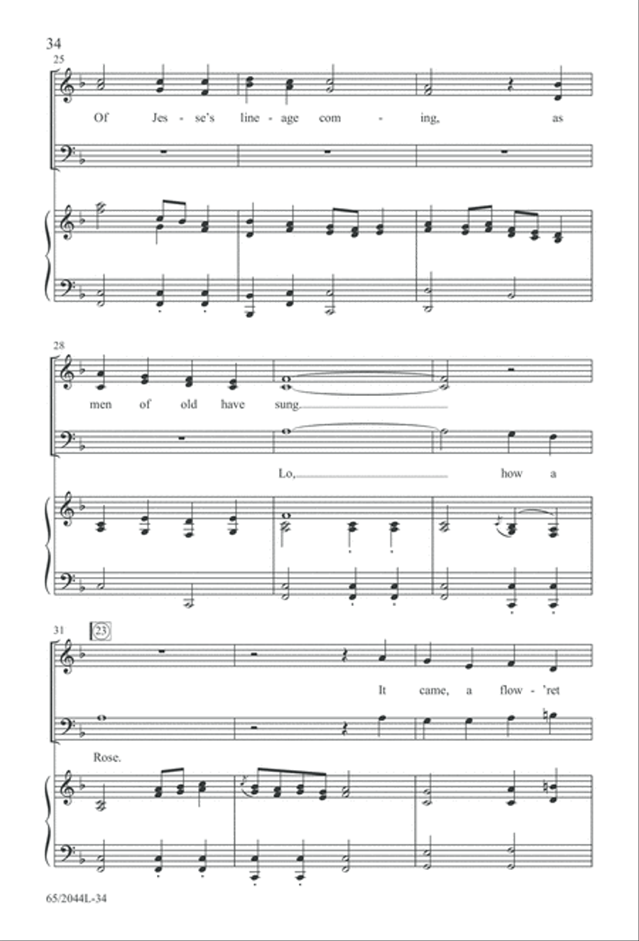 A Blest Messiah Born (Digital Download) 3-Part scores gallery preview page 34