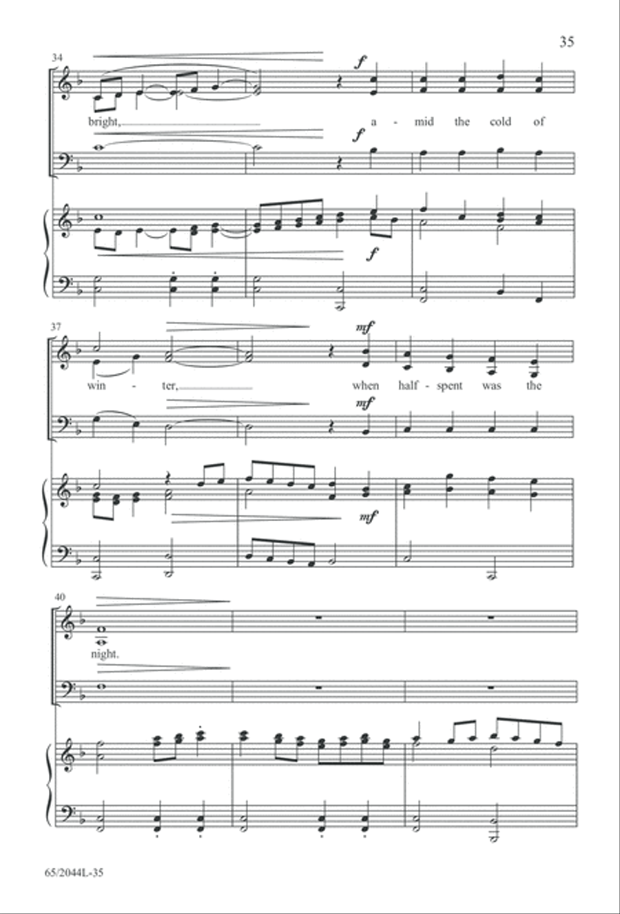 A Blest Messiah Born (Digital Download) 3-Part scores gallery preview page 35