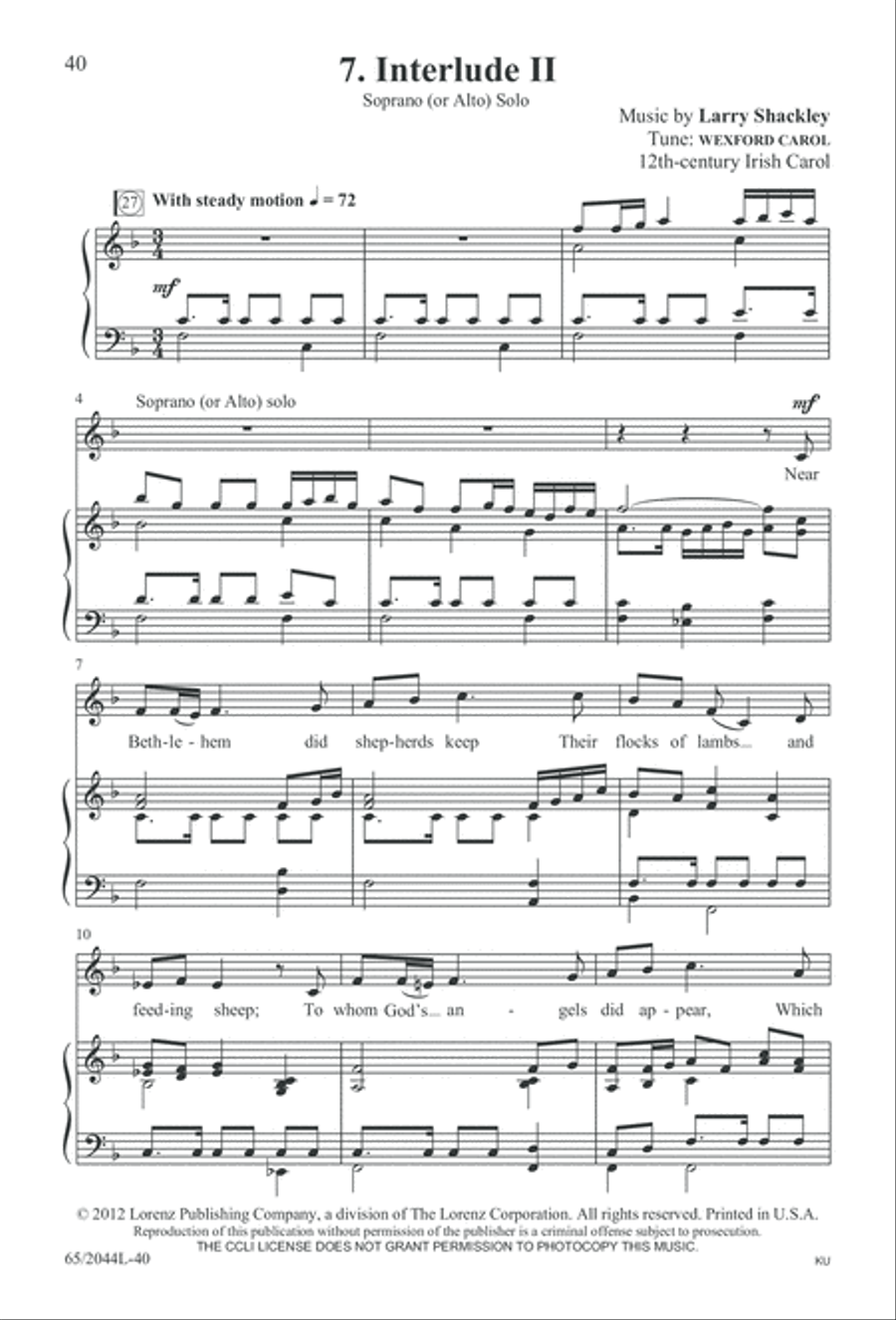 A Blest Messiah Born (Digital Download) 3-Part scores gallery preview page 40