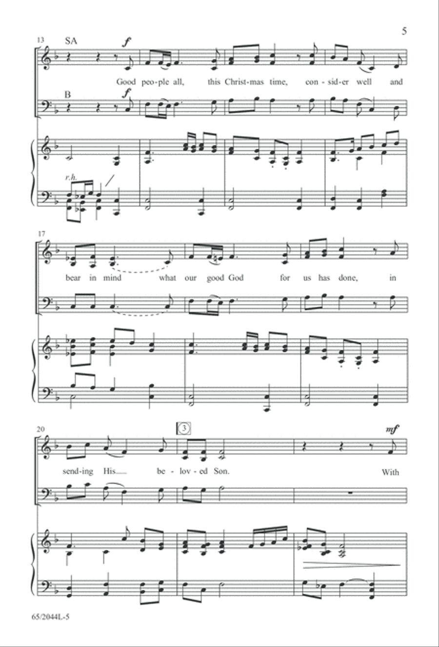 A Blest Messiah Born (Digital Download) 3-Part scores gallery preview page 5