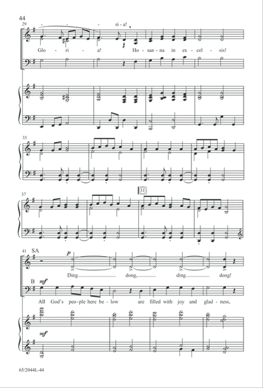 A Blest Messiah Born (Digital Download) 3-Part scores gallery preview page 44