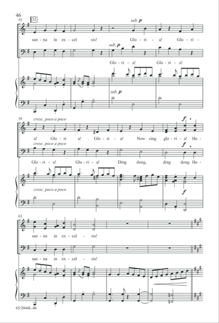 A Blest Messiah Born (Digital Download) 3-Part scores gallery preview page 46