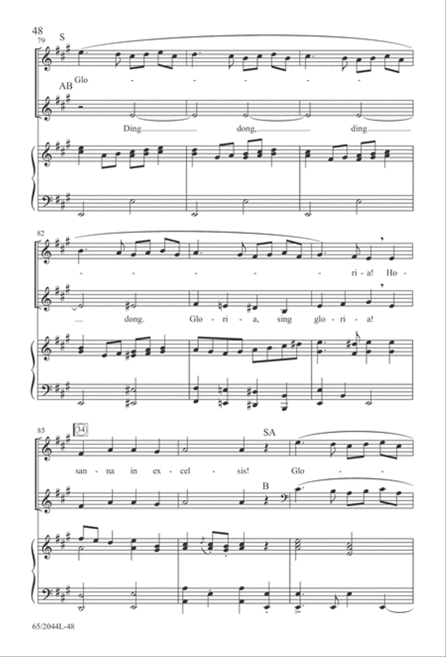 A Blest Messiah Born (Digital Download) 3-Part scores gallery preview page 48