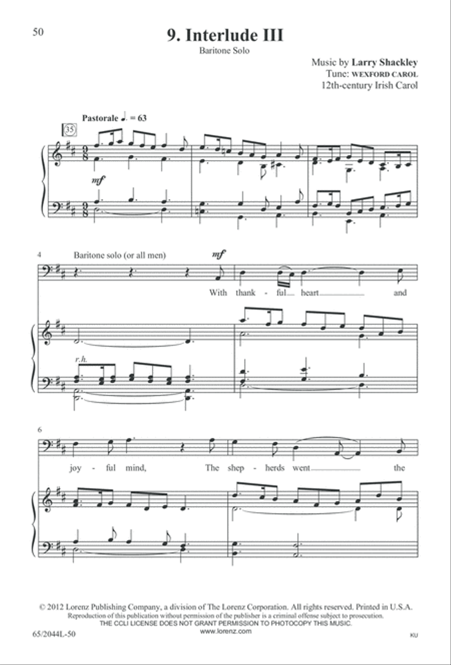 A Blest Messiah Born (Digital Download) 3-Part scores gallery preview page 50