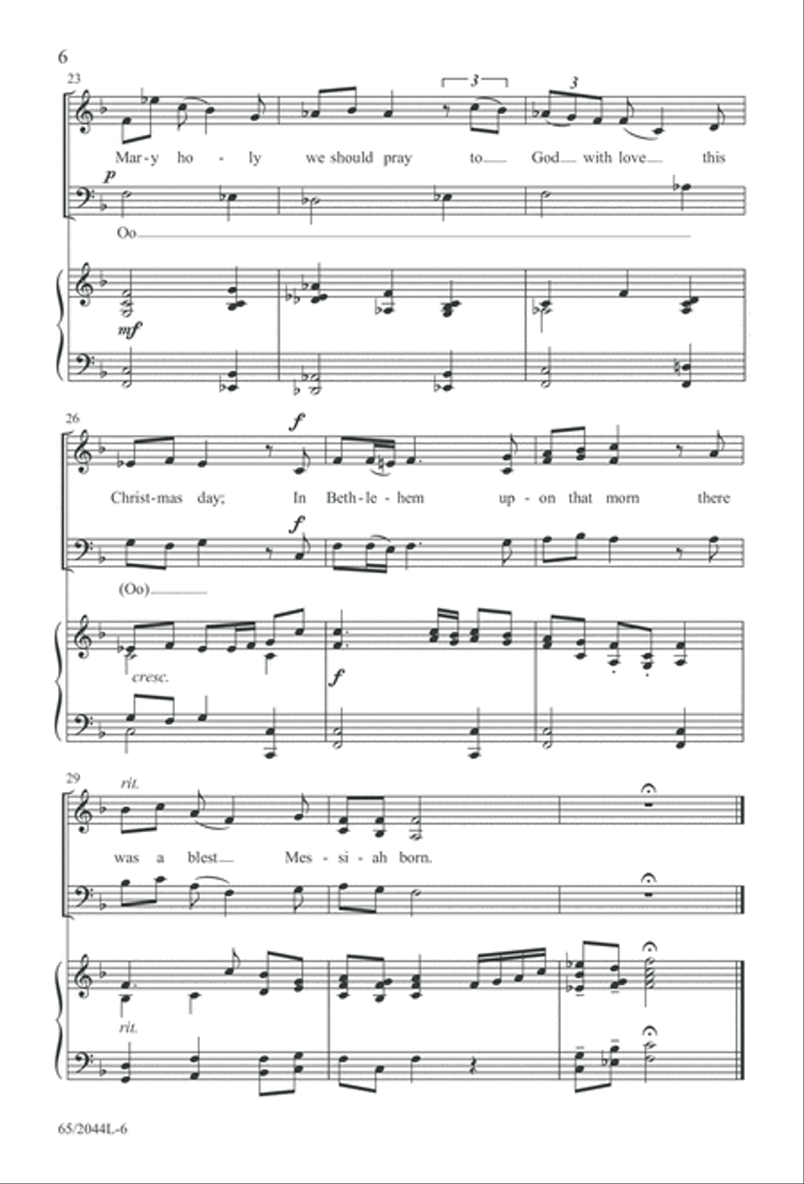 A Blest Messiah Born (Digital Download) 3-Part scores gallery preview page 6