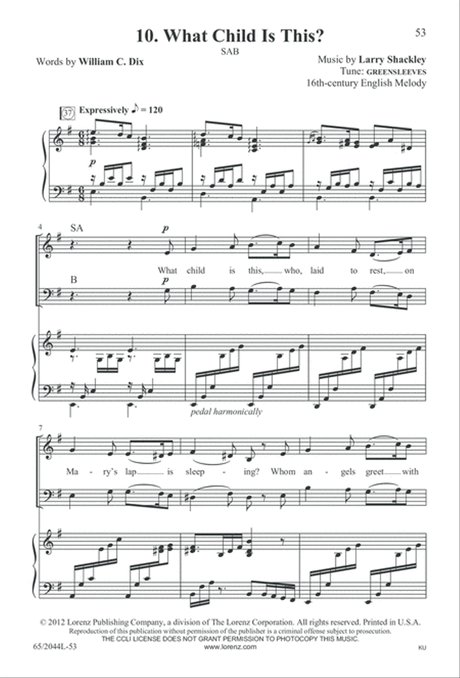 A Blest Messiah Born (Digital Download) 3-Part scores gallery preview page 53