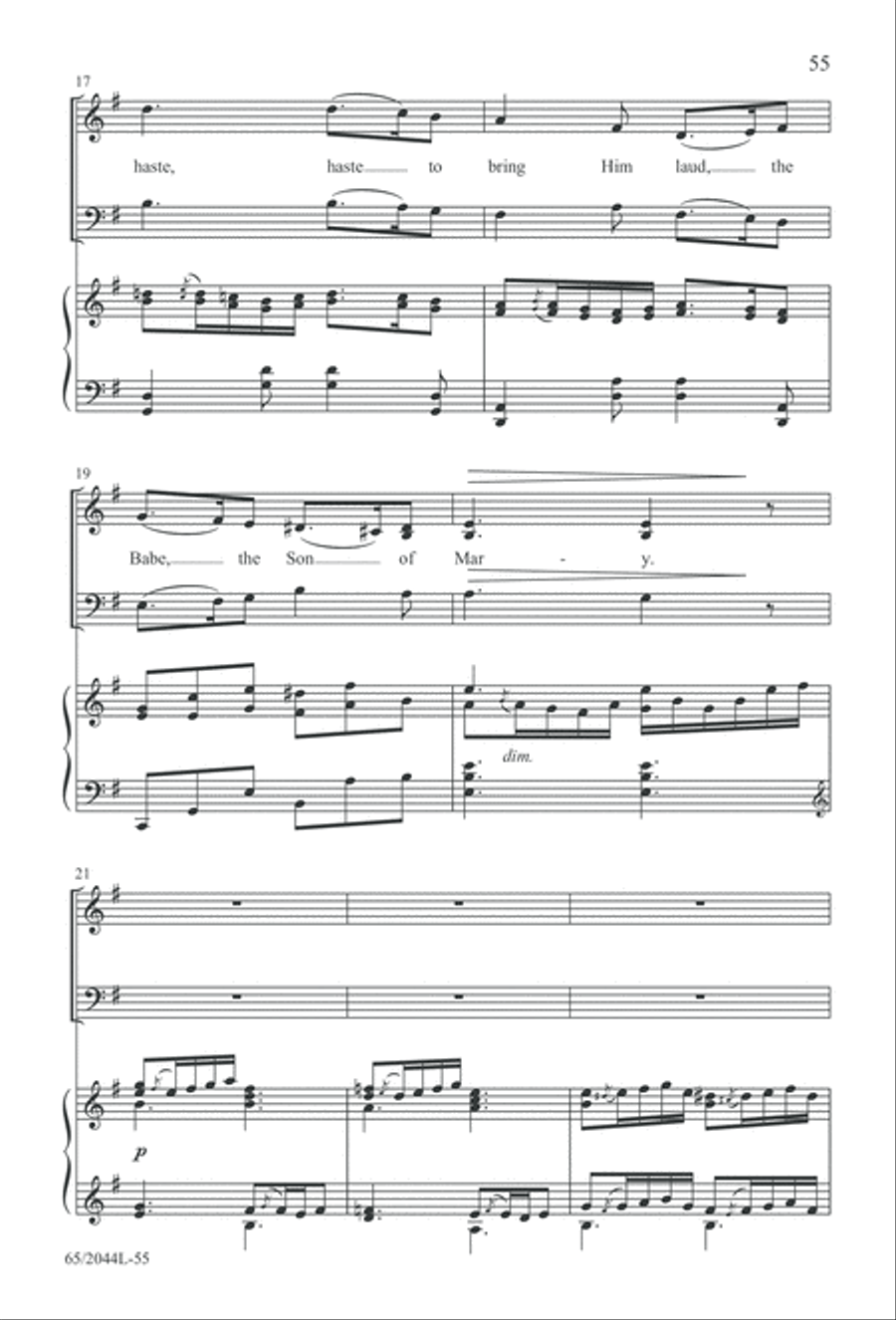 A Blest Messiah Born (Digital Download) 3-Part scores gallery preview page 55