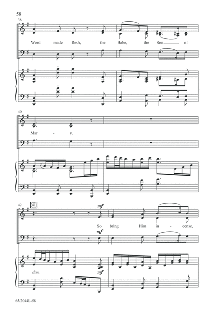 A Blest Messiah Born (Digital Download) 3-Part scores gallery preview page 58