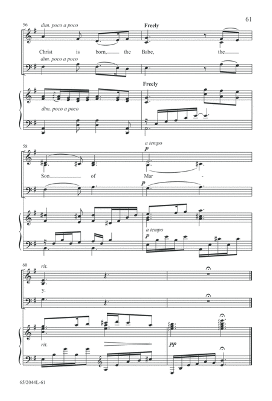 A Blest Messiah Born (Digital Download) 3-Part scores gallery preview page 61