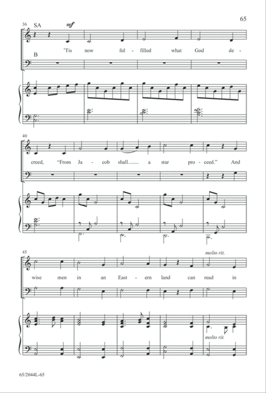 A Blest Messiah Born (Digital Download) 3-Part scores gallery preview page 65