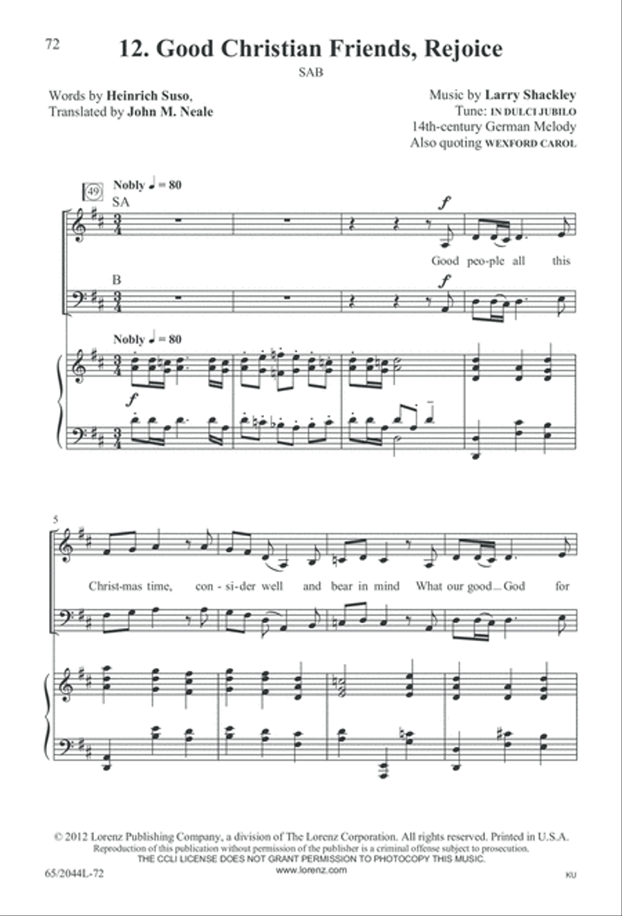 A Blest Messiah Born (Digital Download) 3-Part scores gallery preview page 72