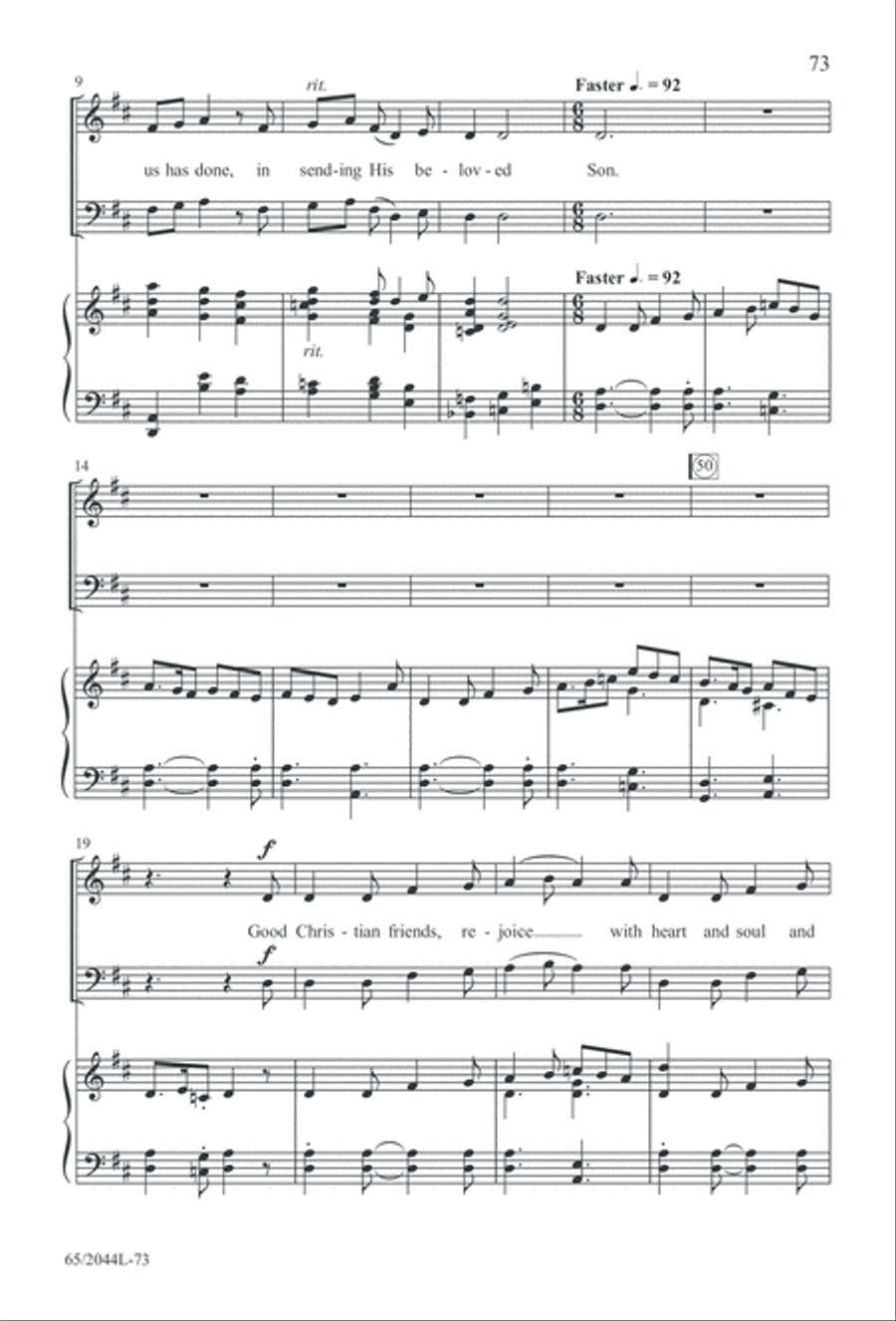 A Blest Messiah Born (Digital Download) 3-Part scores gallery preview page 73