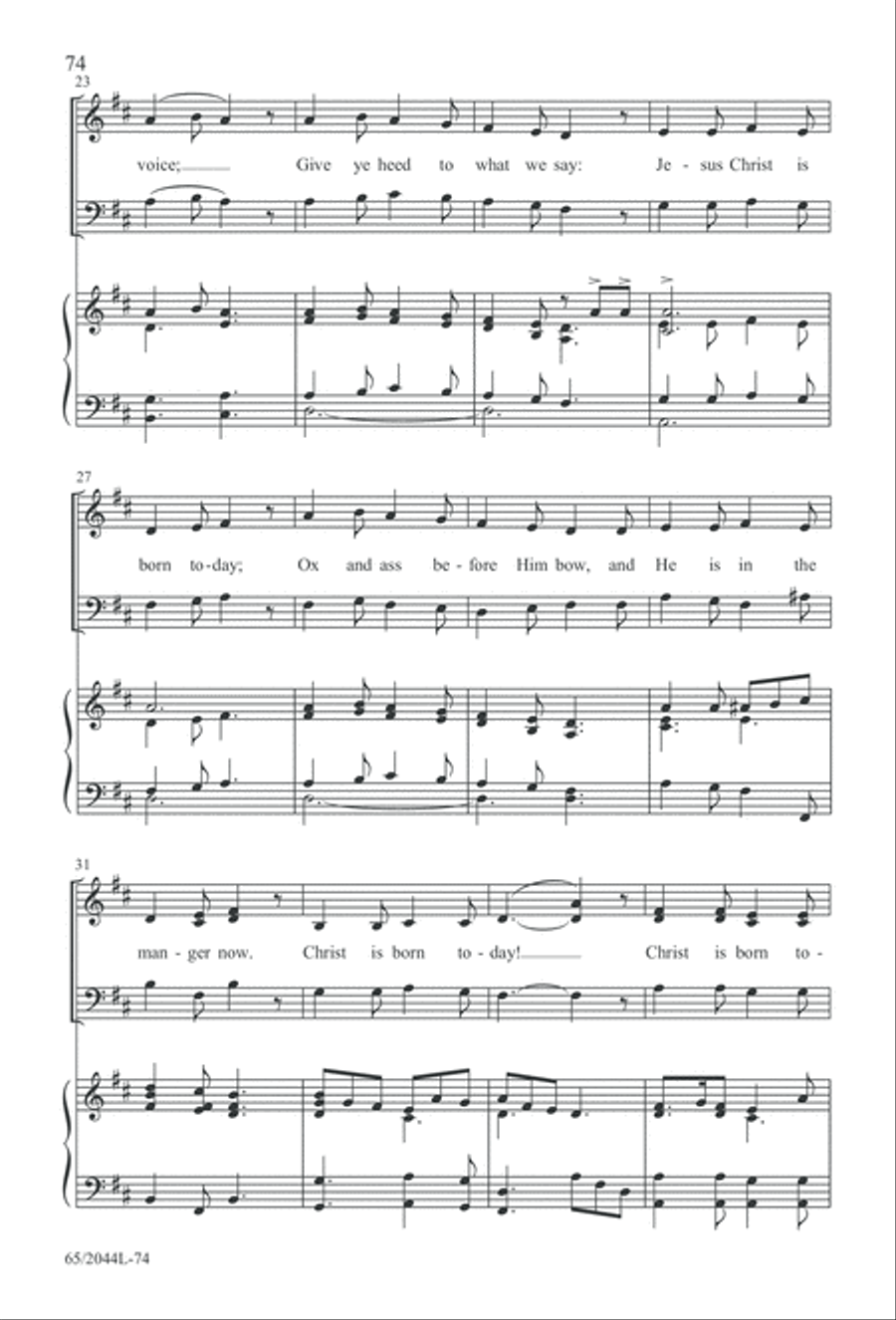A Blest Messiah Born (Digital Download) 3-Part scores gallery preview page 74